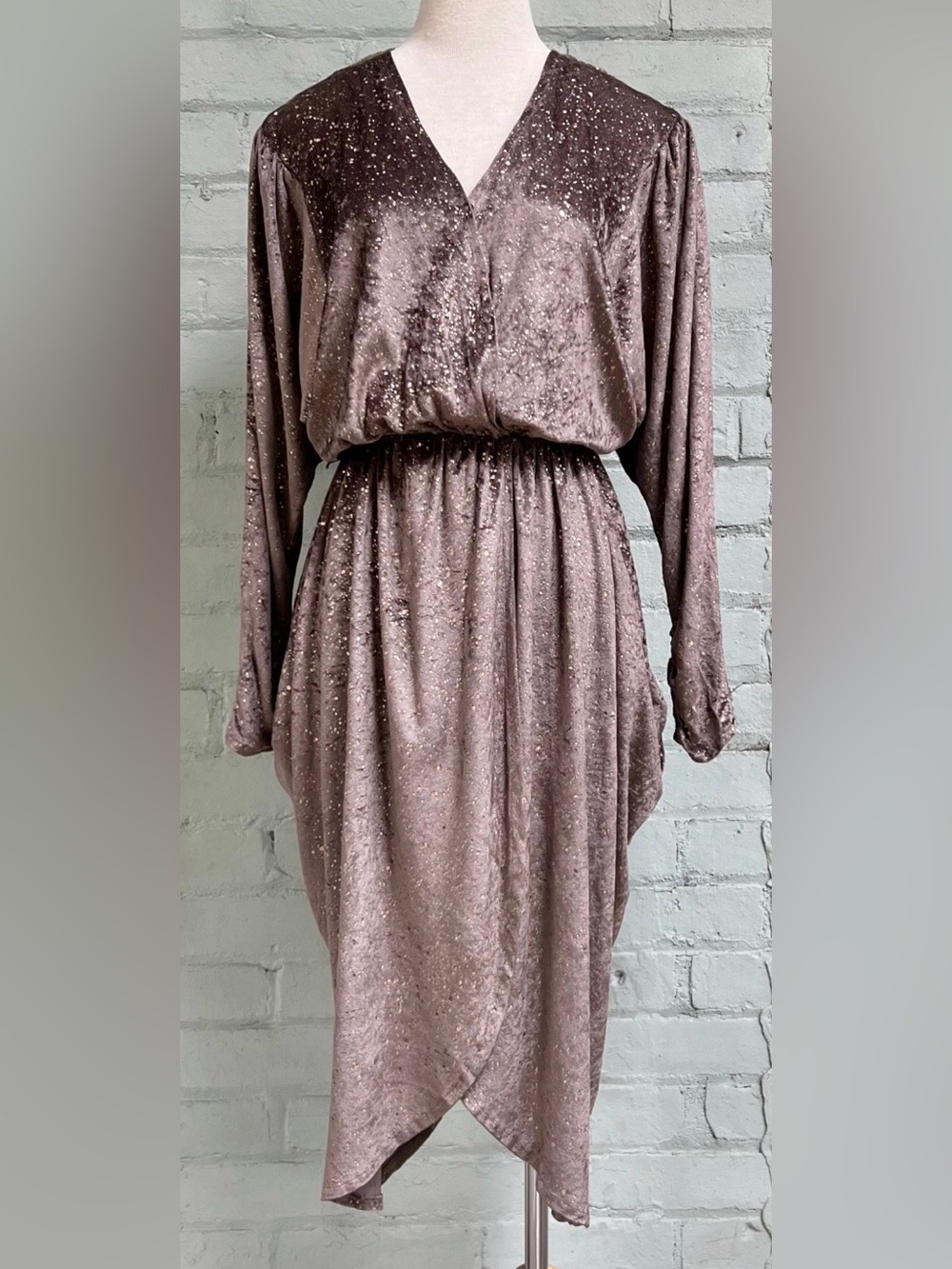 Vintage Gray Sparkle Midi Cocktail Dress